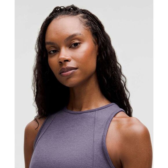 Lululemon Soft Sueded Crewneck Cropped Tank Top Nightfall / Nightfall Size 6 - Picture 2 of 8